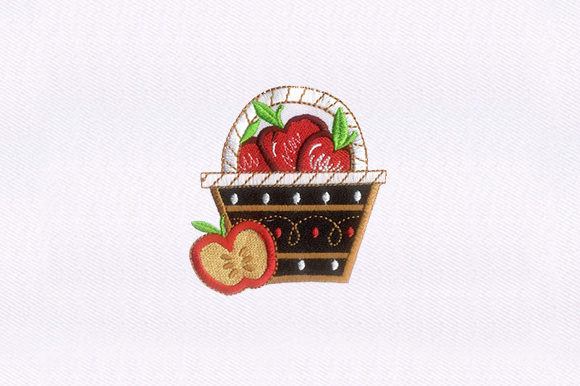 Basketful Red Apples: A Sweet, Versatile Embroidery Design for Handmade Gifts
