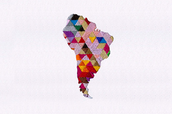 Continent Africa Map Embroidery Design