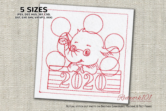 Cute Baby Elephant Celebrating New Year