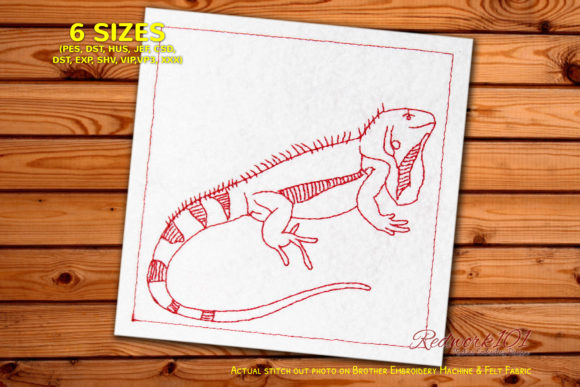 Green Iguana Lizard Bluework
