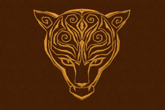 Jaguar Head: Tribal Power for Holiday Embroidery