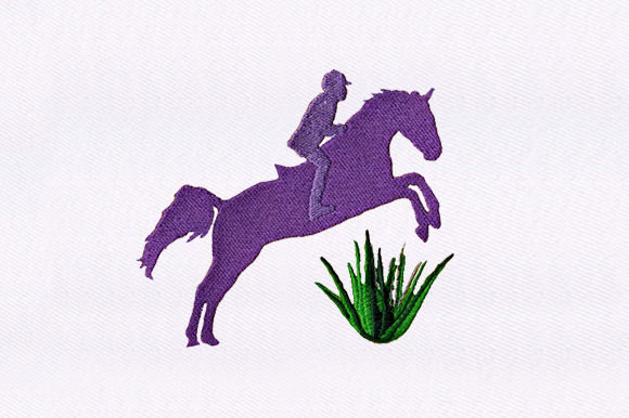 Jockey and Horse Jumping Embroidery Design