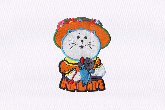 Playful Cat: A Charming Embroidery Design for Heartfelt Gifts